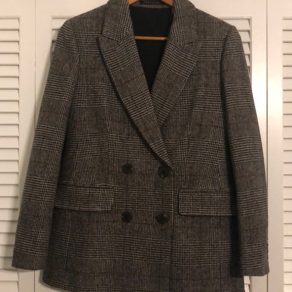 NWT ELIE TAHARI Merrit Plaid Notch Collar Double Breasted Blazer Size 8 - Picture 7 of 8